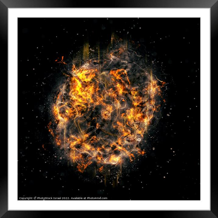 Digitally created Exploding supernova star  Framed Mounted Print by PhotoStock Israel