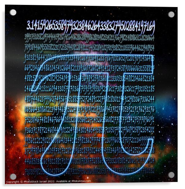 Greek letter Pi in deep space  Acrylic by PhotoStock Israel