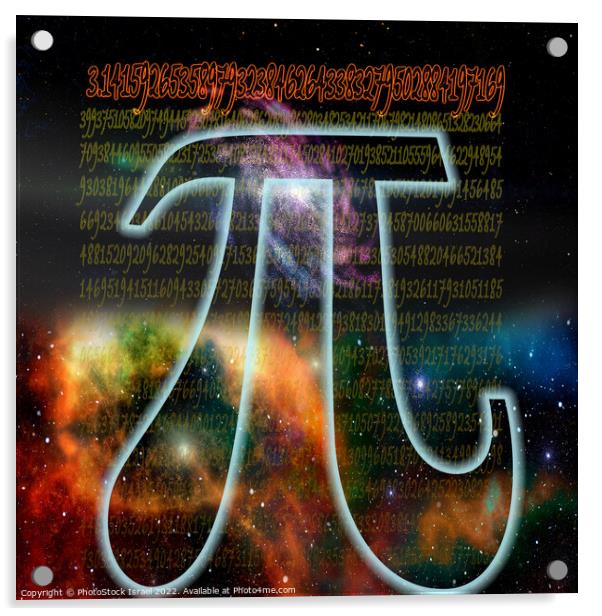 Greek letter Pi in deep space  Acrylic by PhotoStock Israel