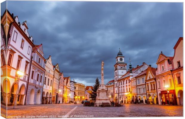 Masaryk square in the old town of Trebon, Czech Republic. Canvas Print by Sergey Fedoskin