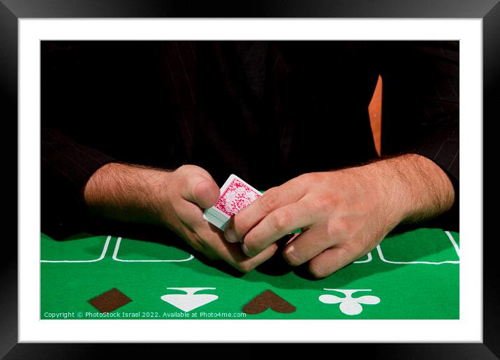gambler shuffles the cards Framed Mounted Print by PhotoStock Israel