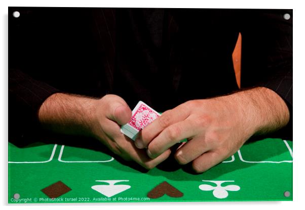 gambler shuffles the cards Acrylic by PhotoStock Israel