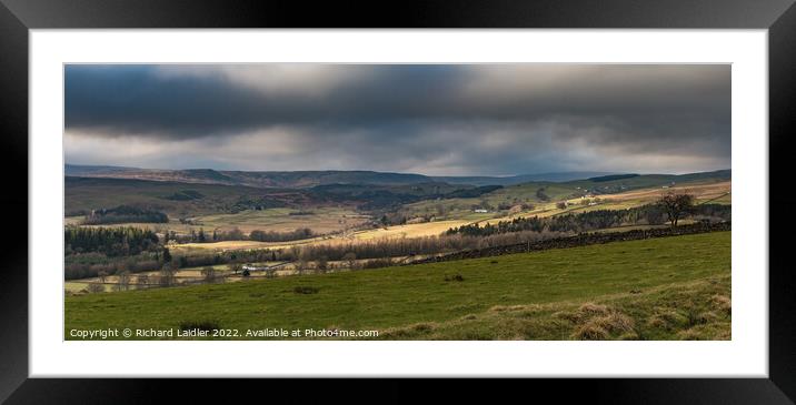 Winter Spotlight on Bowlees Panorama Framed Mounted Print by Richard Laidler