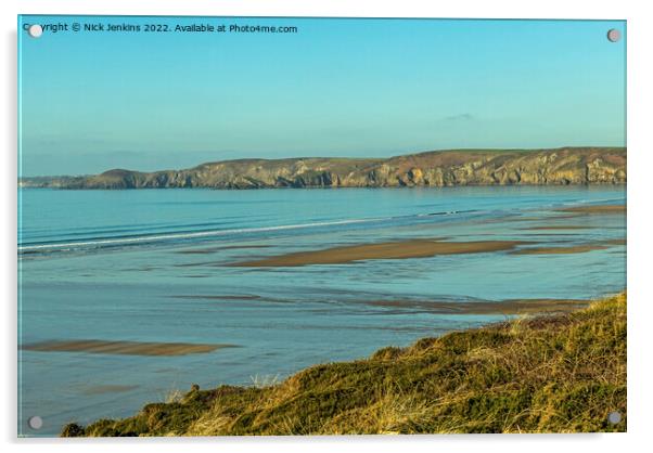 Newgale Beach Pembrokeshire Coast West Wales Acrylic by Nick Jenkins