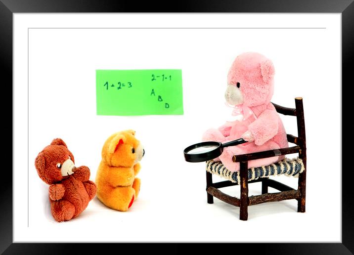 Teddy Bear in a class room Framed Mounted Print by PhotoStock Israel