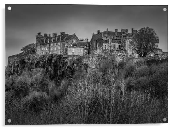 Stirling Castle Black and White  Acrylic by Anthony McGeever