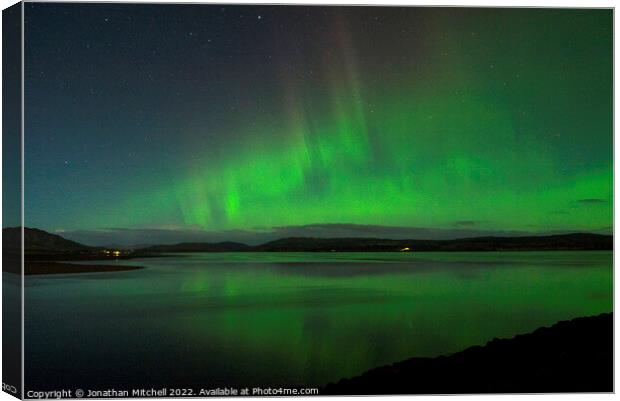 Amazing display of the Aurora Borealis in northern Scotland Canvas Print by Jonathan Mitchell