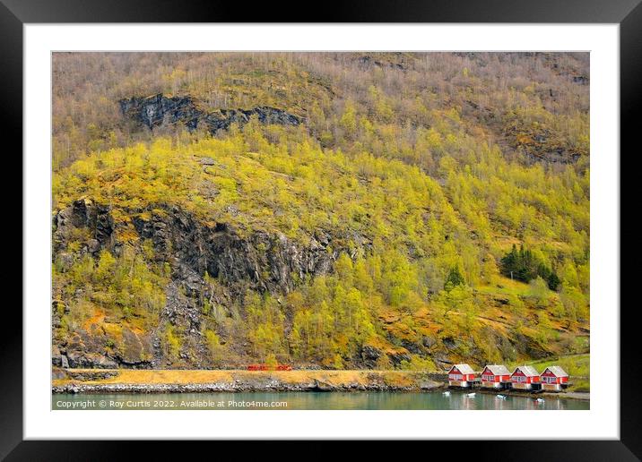Flam - Houses on the Fjord. Framed Mounted Print by Roy Curtis