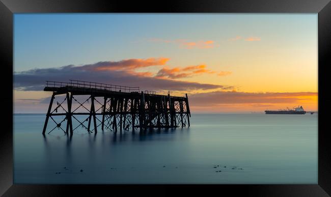 Carlingnose Pier Sunrise  Framed Print by Anthony McGeever
