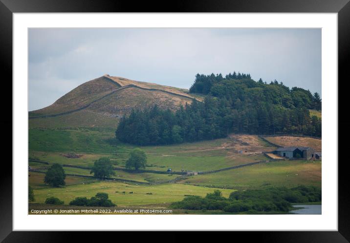 Hadrian's Wall Northumberland National Park England UK Framed Mounted Print by Jonathan Mitchell