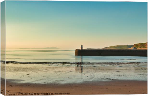 Golden Hour Bait Digging in Whitehaven Canvas Print by Martin Day
