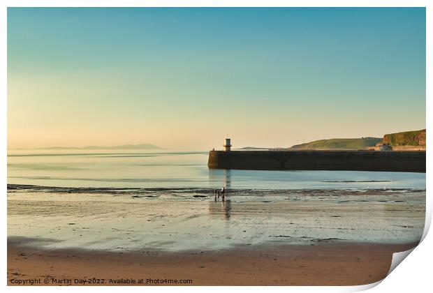 Golden Hour Bait Digging in Whitehaven Print by Martin Day