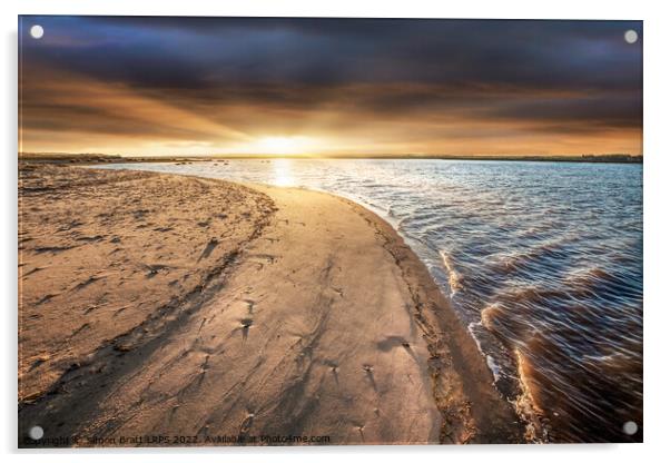 Beach sunrise at Burnham Overy Staithe in Norfolk Acrylic by Simon Bratt LRPS