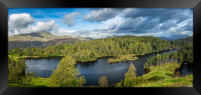 Panoramic Tarn Hows in English Lake District Framed Print by Steve Heap