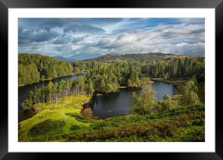 Clouds over Tarn Hows in English Lake District Framed Mounted Print by Steve Heap
