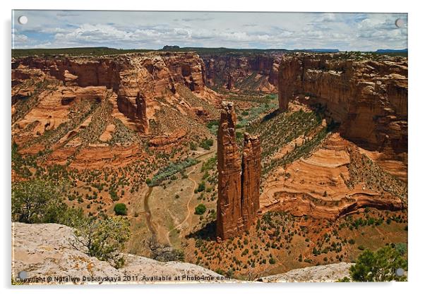 Spider Rock formation in Canyon de Chelly National Acrylic by Nataliya Dubrovskaya
