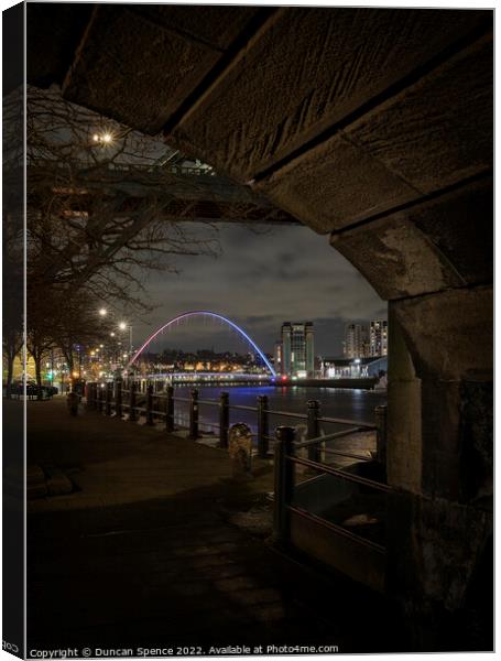 Millennium Bridge, Newcastle upon Tyne Canvas Print by Duncan Spence