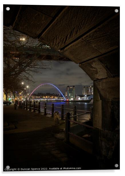 Millennium Bridge, Newcastle upon Tyne Acrylic by Duncan Spence