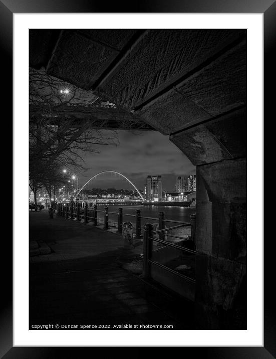 The Millennium Bridge, Newcastle upon Tyne Framed Mounted Print by Duncan Spence