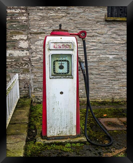 Retired old Esso Petrol Pump  Framed Print by Nick Jenkins