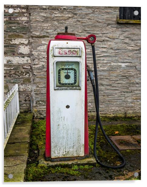 Retired old Esso Petrol Pump  Acrylic by Nick Jenkins