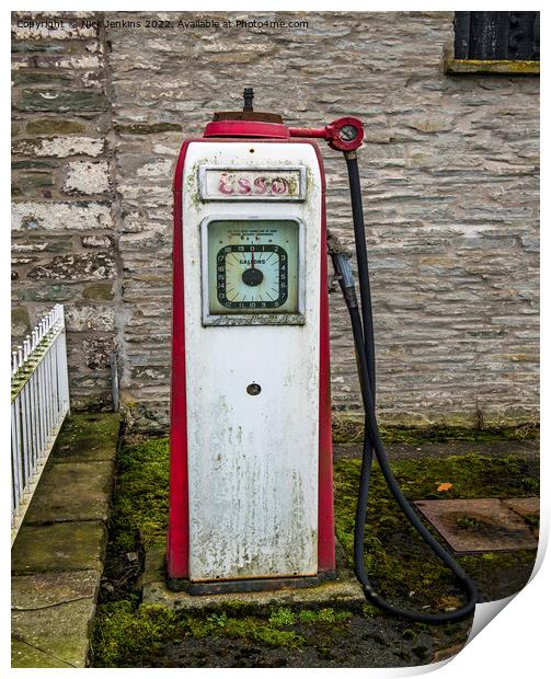 Retired old Esso Petrol Pump  Print by Nick Jenkins