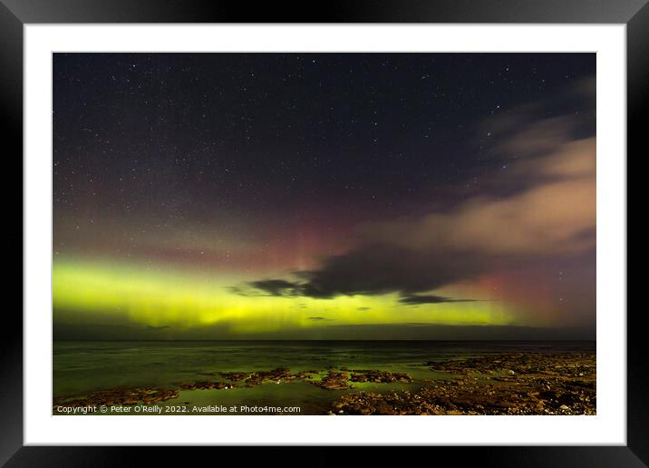 Northern Lights at Portgordon Framed Mounted Print by Peter O'Reilly