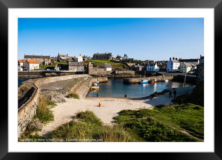 Portsoy Harbour and Beach, Aberdeenshire Framed Mounted Print by Peter O'Reilly