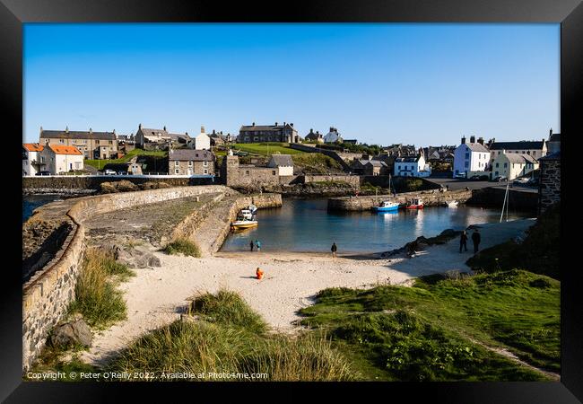 Portsoy Harbour and Beach, Aberdeenshire Framed Print by Peter O'Reilly