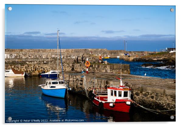 Portsoy Harbour, Aberdeenshire Acrylic by Peter O'Reilly