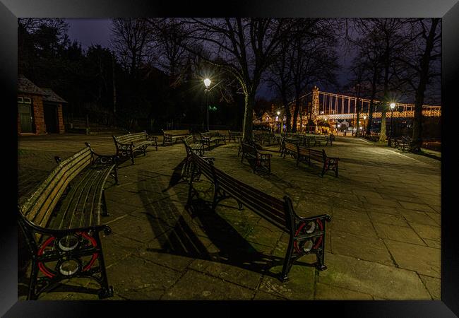 Benches at the River Dee Framed Print by Paul Madden