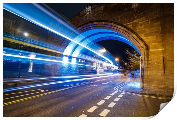 Long exposure of a bus in Chester Print by Paul Madden