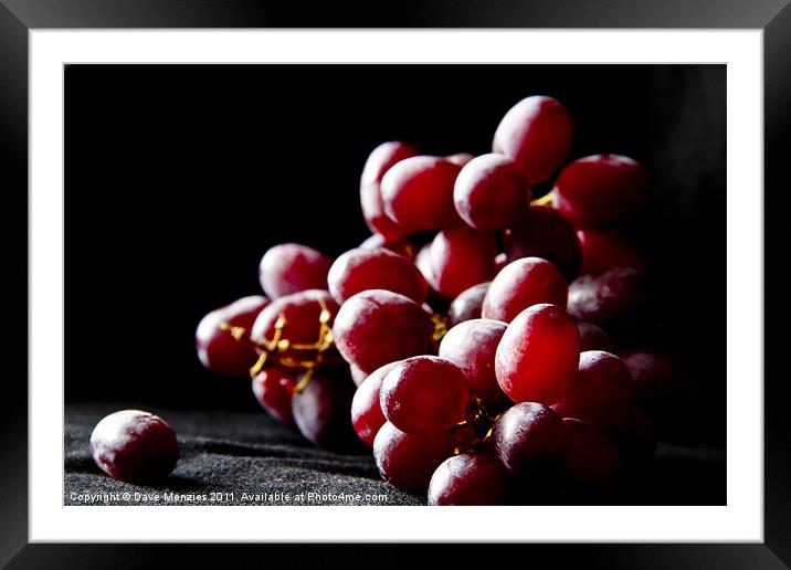 Red Grapes Framed Mounted Print by Dave Menzies