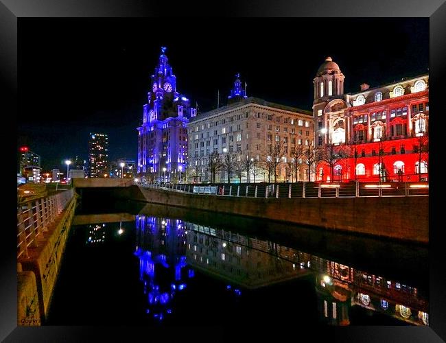 Liverpool Waterfront Reflections Framed Print by Michele Davis