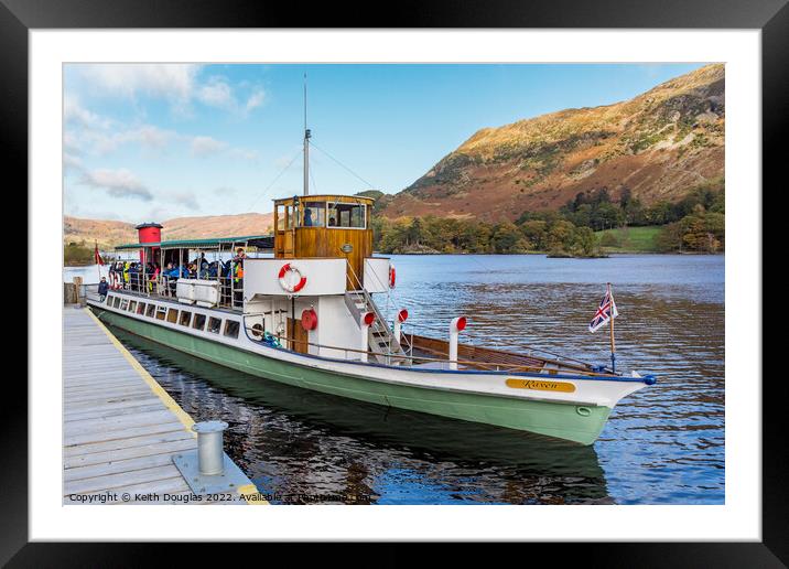 Ullswater Steamer Raven at Glenridding Framed Mounted Print by Keith Douglas