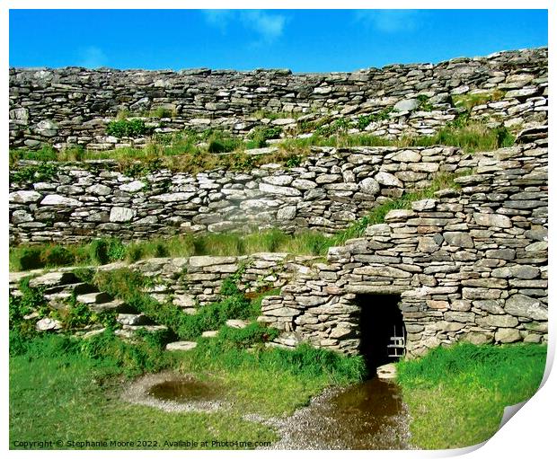 The walls of Grianan of Aileach Print by Stephanie Moore