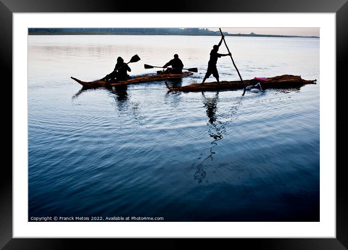 Paddling on lake Tana ( Ethiopia) Framed Mounted Print by Franck Metois