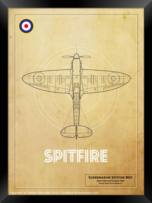 SPITFIRE Framed Print by Simon Connellan