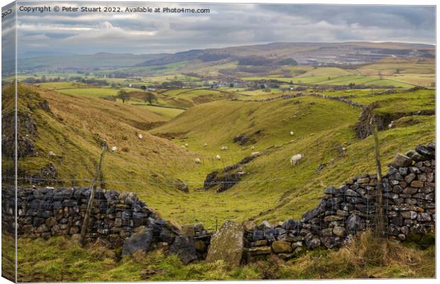 Hill walking around Horton in Ribblesdale in the Yorkshire Dales Canvas Print by Peter Stuart