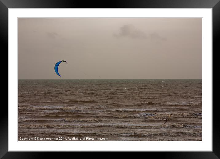 Kite Surfing, St. Leonard's Framed Mounted Print by Dawn O'Connor