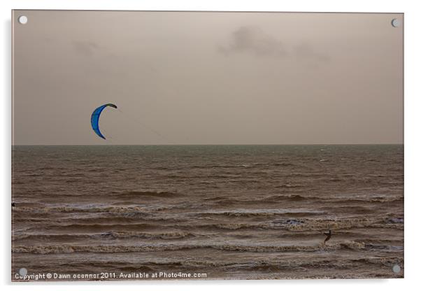 Kite Surfing, St. Leonard's Acrylic by Dawn O'Connor