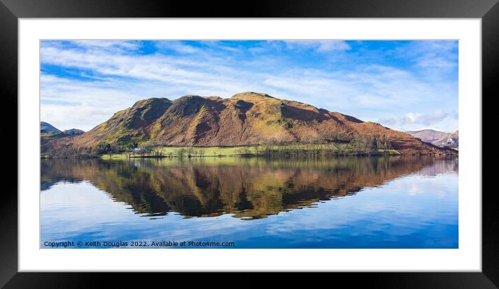 Hallin Fell from Ullswater in the Lake District Framed Mounted Print by Keith Douglas