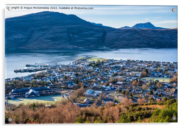Looking down on Ullapool from Ullapool Hill Acrylic by Angus McComiskey
