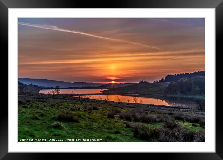Sunrise at Dean Clough Reservoir Framed Mounted Print by Shafiq Khan
