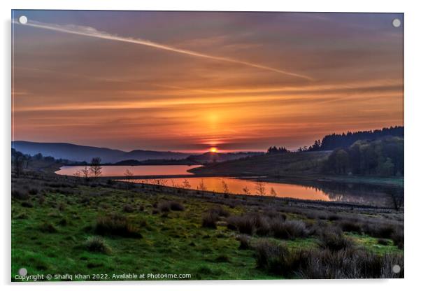 Sunrise at Dean Clough Reservoir Acrylic by Shafiq Khan