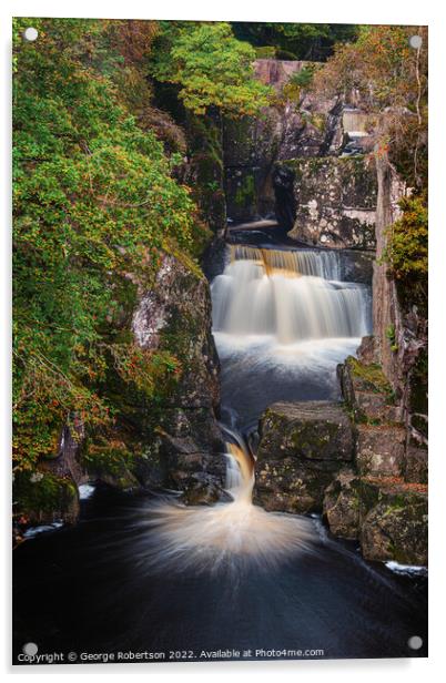 The Bracklinn Falls Acrylic by George Robertson