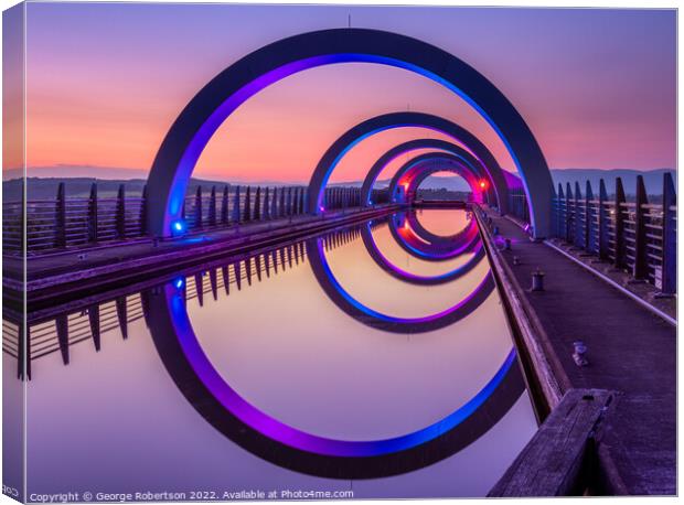 Falkirk Wheel at Night Canvas Print by George Robertson