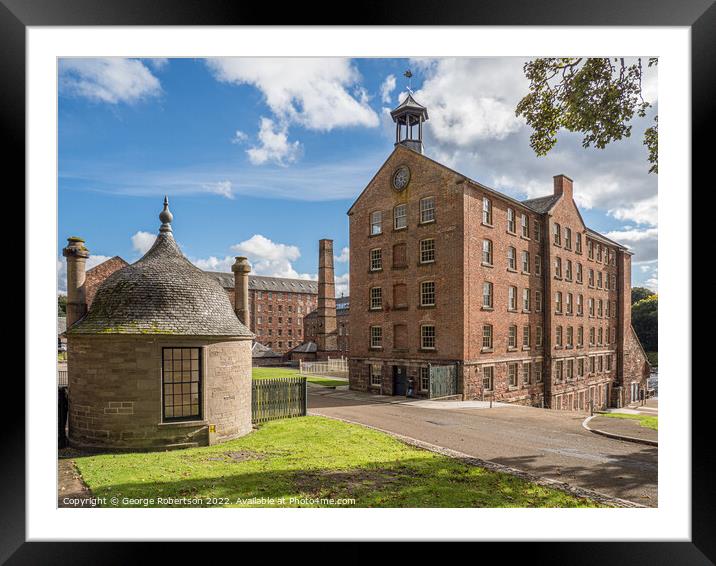 The main entrance to Stanley Mills Framed Mounted Print by George Robertson