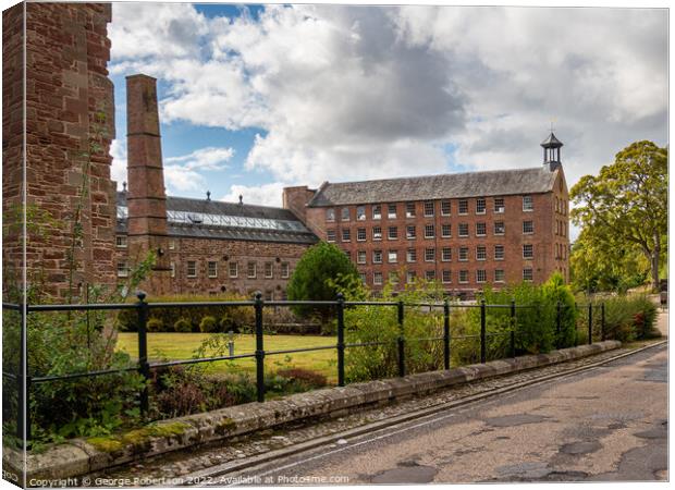 Bell Mill and Mid Mill at Stanley Mills Canvas Print by George Robertson