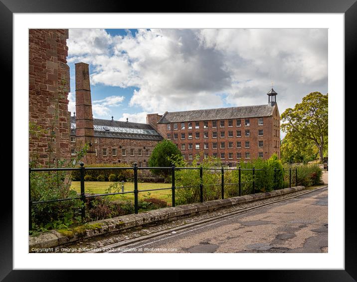 Bell Mill and Mid Mill at Stanley Mills Framed Mounted Print by George Robertson